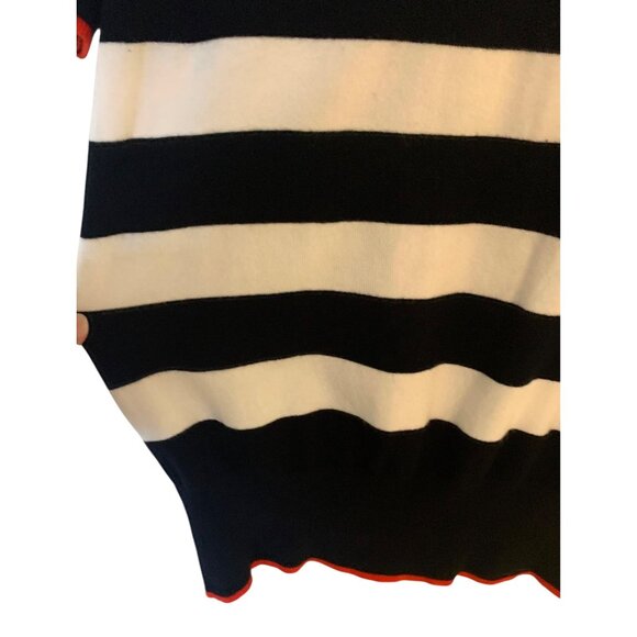 ZARA KNIT White + Black Striped Short Sleeve Crewneck Women's Sweater Medium - Picture 8 of 8